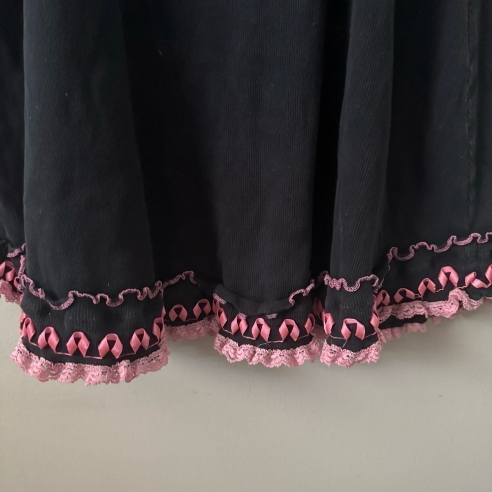 Y2K coquette black and pink frilly slip dress S/M - Picture 6 of 6